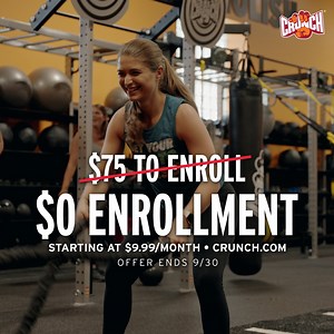 Hot studio. Hot classes. Hot deal! 🔥 Crunch is where fiercely fun fitness comes alive—think yoga flows, calorie-torching pilates, and strength sessions that really make you sweat. Sign up today with $0 enrollment at CrunchBeeRidge.com. Memberships start at $9.99/month. 500 locations nationwide. Offer ends soon! | Crunch Fitness
