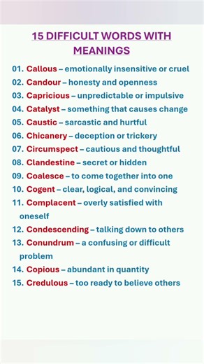 Learn Advanced English Vocabulary. Difficult Words With Meanings. English Lesson