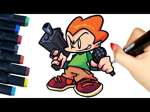 How to Draw PICO from Friday Night Funkin Mod - Pico fnf