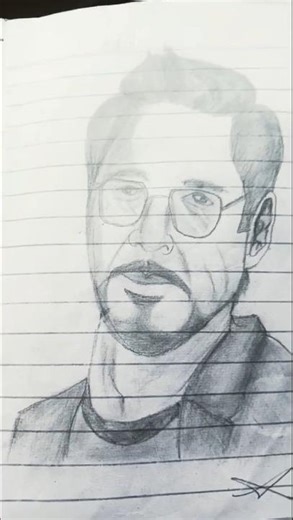 Tony Stark Sketch ✍️ | Iron Man Drawing Timelapse 🔥 #Shorts