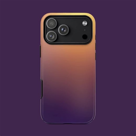 Sunset Gradient Phone Case, Soft Gold to Violet Ombre