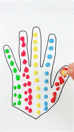 ➡️ Rainbow Hand Painting for Kids! ✋🌈#shorts #art #drawing #handpainting #rainbowcolors #glitterart
