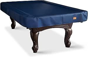 Heavy Duty Leatherette Billiard Pool Table Cover, Waterproof & Tearproof Cover for Pool Table 7/8/9FT 9Feet-Blue_Faux Calf