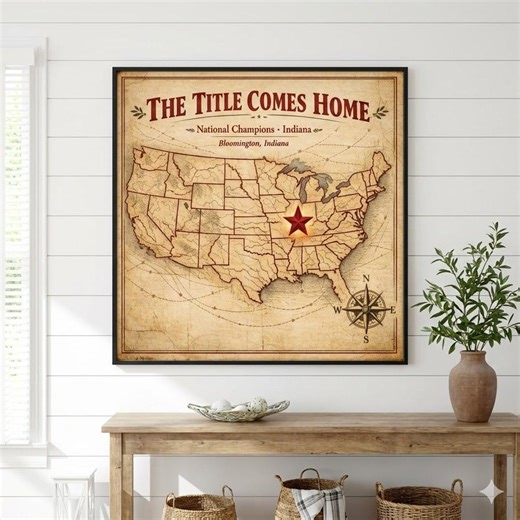 Indiana Hoosiers Championship Victory Map Print | National Title USA Map | Vintage College Football Wall Art #N009 - Etsy