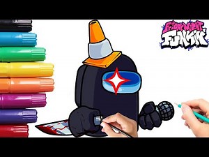 HOW TO DRAW BLACK IMPOSTER | Friday Night Funkin (FNF) - Easy Step By Step Tutorial For Beginners