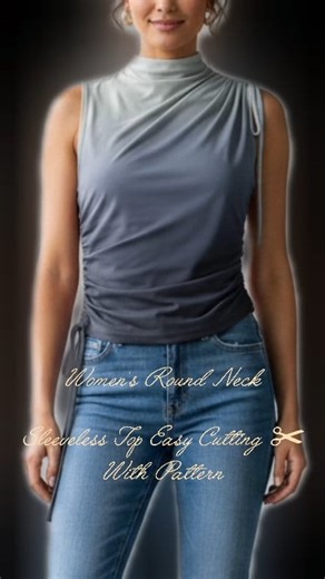 Women's Round Neck Sleeveless Top Easy Cutting ✂With Pattern #viralreelsシ #diy #fashion #sewing #fblifestyle | KS Fashion Hub