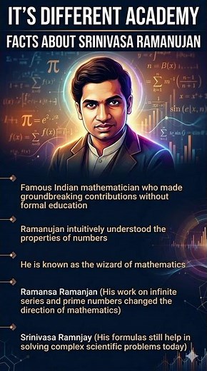 The Genius of Srinivasa Ramanujan | #Ramanujan #MathGenius #Shorts #ItsDifferentAcademy