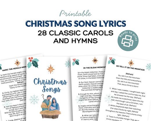 Christmas Song Lyrics Booklet | 28 Classic Carols Printable PDF | Instant Download - Etsy Canada