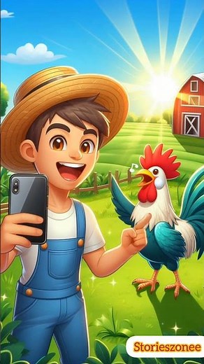 singing 🎤🎶 cock 🐓and Kishan #animation #cartoon #shorts #farmer #music