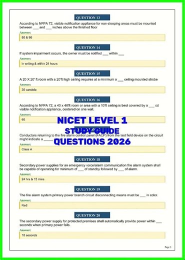 NICET LEVEL 1 STUDY GUIDE QUESTIONS 2026 video