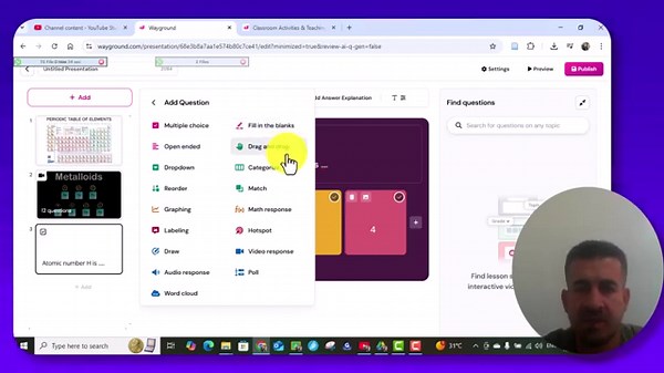Way ground vedio insert make quiz and lessons