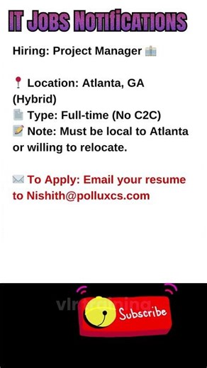 Project Manager Job in Atlanta, GA Sept 18, 2025