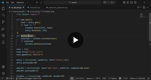 #codsoft #internship #python #programming #projects #learningjourney #tkinter | Nandam Yasaswini