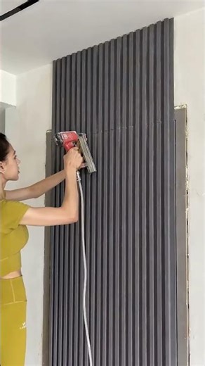 How to install wpc wall panel？ #wpcfactory #wpcwallpanel #interiordesign #homedecor #wpc #shorts