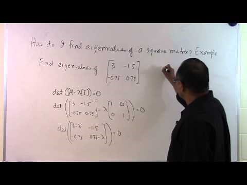 Chapter 04.10: Lesson: How Do I Find Eigenvalues of a Square Matrix: Example