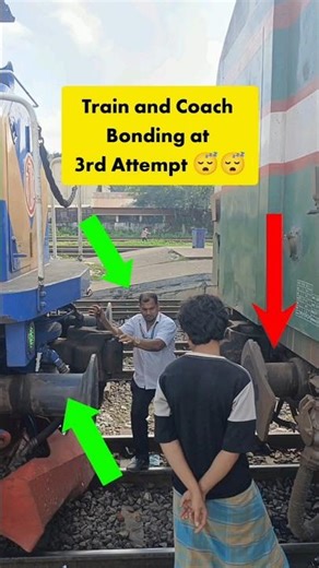 Big Train Coupling, Full Process ☺️🔗 #railway #Train #locomotive #Coupling #Bdrailway #railspotting