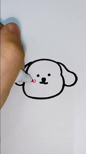 Cutest puppy face doodle! 🐶✨ Don’t blink! Cute Puppy Face Drawing🐶 | Easy Kawaii Dog Doodle Tutorial