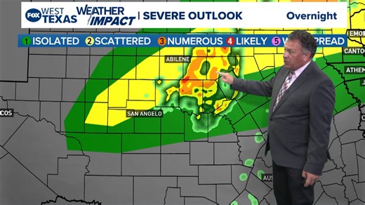 Severe thunderstorms possible overnight in West Texas, cooler temperatures arrive Saturday