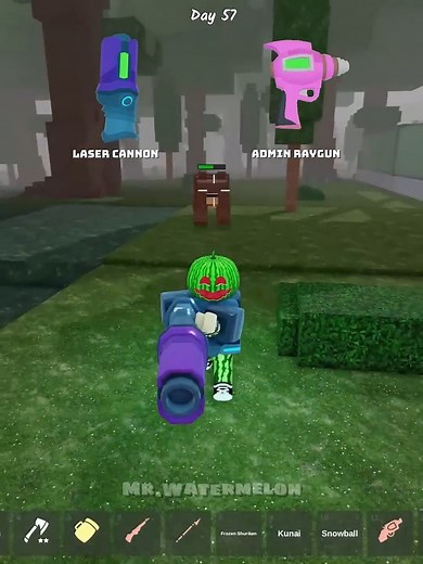 Laser Cannon vs Admin Raygun #99nightintheforest #shorts | Watermelon Shorts