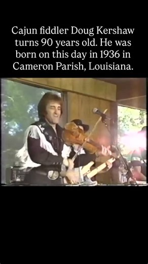 @patchworkofamerica on Instagram: "Cajun fiddler Doug Kershaw turns 90 years old. He was born on this day in 1936 in Cameron Parish, Louisiana. Active since 1948, he began his career as part of the duo Rusty and Doug, along with his brother, Rusty Kershaw. Born in an unincorporated community called Tiel Ridge in Cameron Parish, Kershaw spoke Louisiana French and did not learn English until the age of eight. By that time, he had mastered the fiddle, which he played from the age of five, and was o