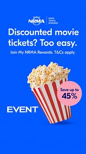 Start your free 3 month trial of My NRMA Rewards to get discounted movie tickets, candy bar savings and more. T&Cs apply | The NRMA