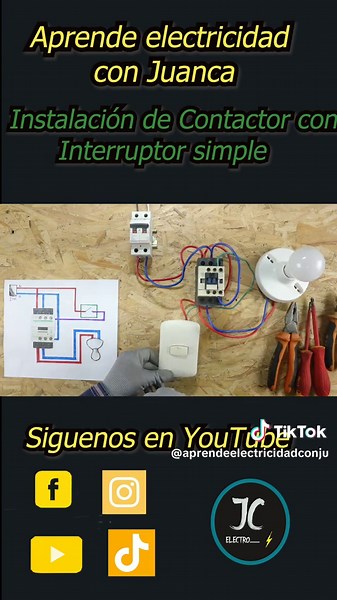Instalación de Contactor con Interruptor Simple