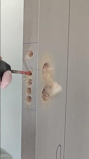 Immersive experience of drawing and drilling lock holes