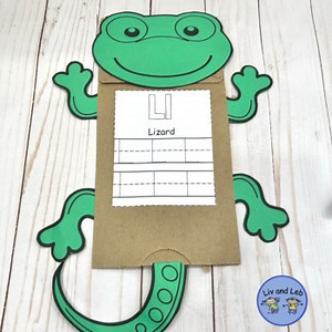 Alphabet L Lizard Paper Bag Puppet
