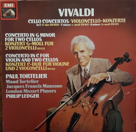 Vivaldi / Paul Tortelier, Maud Tortelier, Jacques-Francis Manzone, London Mozart Players, Philip Ledger - Cello Concertos