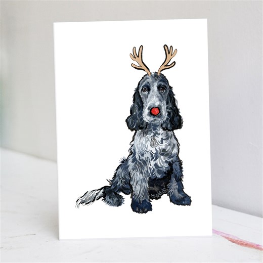 Blue Roan Cocker Spaniel Christmas Card - Etsy Australia