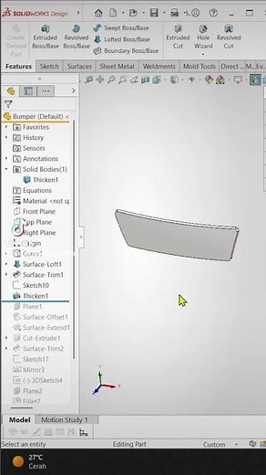 Powerful new feature solidworks 2026. plane parallel to screen #solidworkstips #solidworks2026