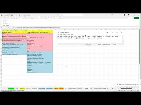 Data Mart for Excel - JDBC and ODBC example side-by-side