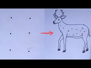 Deer Drawing With 6 Dots Drawing Easy