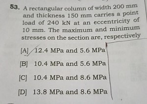 A rectangular column of width 200 mm and thickness 150 mm carri... | Filo