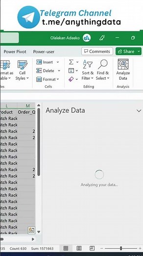 Analyze Data Button in Excel