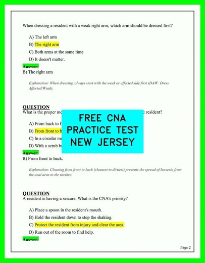 Pass Your New Jersey CNA Exam First Try 2026 Free Practice Test Questions and Answers