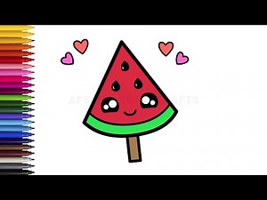 Cute Watermelon Drawing - How to Draw a Watermelon