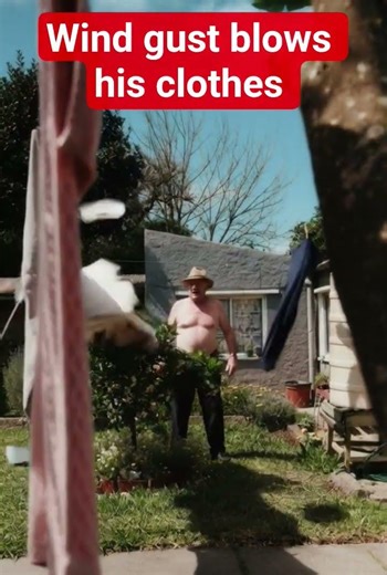 wind gust blowing his clothes off #funny