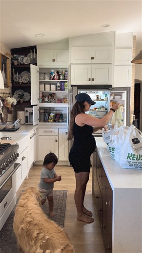 Liz Lovery | Design, DIY, & Home on Instagram: "MORNING CHORES: 21w Pregnant w/ Toddler & 2 Goldens! 🤰🏻👧🏻🐕🐕 Life has looked a lot different for me since becoming a mom. I’ve been trying to find a good balance with home life, motherhood, content creation, & renovations/design projects, and truthfully, it’s been so hard for me! I tend to ‘retreat’ a lot during big life changes so if you’ve been wondering why I haven’t shared as much lately, it’s because I’m still trying to figure things out,
