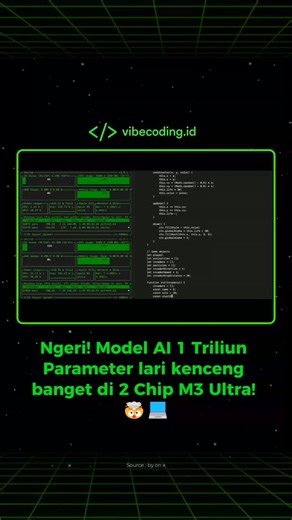 VIBECODING.ID | AI Coding Indonesia on Instagram: "Lihat sendiri betapa liarnya performa Kimi k2.5 (1T) kalau dijalankan secara lokal pakai framework MLX-LM. Gak perlu server cloud raksasa, cukup setup 2x M3 Ultra, model AI sebesar ini bisa kasih respon secepat kilat dengan native precision. Ini bukan cuma pamer spek, tapi bukti kalau era Vibe Coding (ngoding secepat mikir) sudah di depan mata! 🚀 Gimana menurut kalian? Masih perlu spek PC dewa atau setup Mac begini udah cukup buat masa depan? �