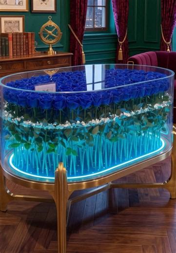 Watch me build The Sapphire Bloom Epoxy Table! 💙🌹 Encasing hundreds of vibrant blue roses in crystal clear resin. Would you put this glowing custom table in your house? The deep pour is insanely satisfying. Wait for the final room reveal! 👇 #epoxytable #resinart #diyhomedecor #satisfyingvideo #blueaesthetic