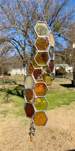 Honeycomb Stained Glass Spinner - Etsy