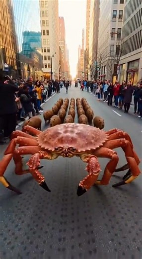 Giant Crab Strolls While Capybaras March in Perfect Formation | Epic City Scene
