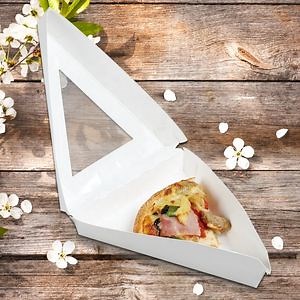 [Hot Item] Food Grade Biodegradable Triangle Mini Pizza Box Custom Pizza Slice Box with Window