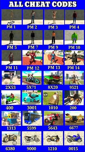 All real cheat codes indian bike driving 3d update + plugin code #gaming #cheat #code