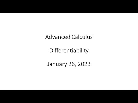 Advanced Calculus - Differentiability