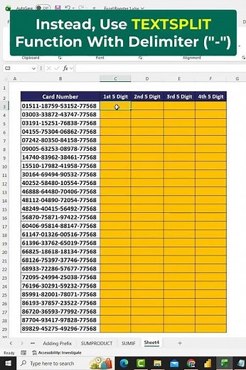 How to split data easily in Excel using the TEXTSPLIT function 🚀 #excel #shorts #exceltips