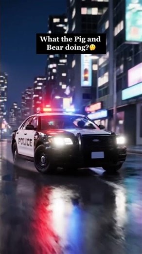 pig and bear get arrested after stealing at least they let him take the package 😱😱😱