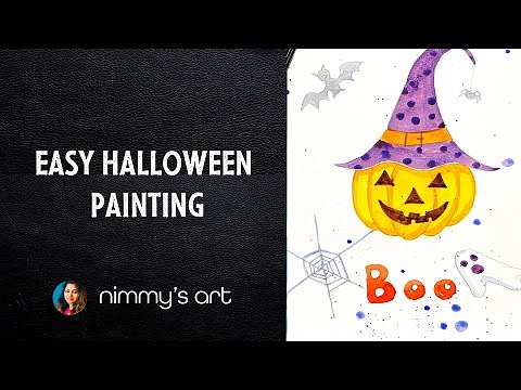 How To Draw - Easy Halloween Painting for Kids | Watercolors | Step by step tutorial