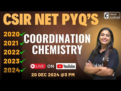 COORDINATION CHEMISTRY - CSIR NET PYQ (2020-2024) | CHIRAL ACADEMY | CSIR NET Chemical Science